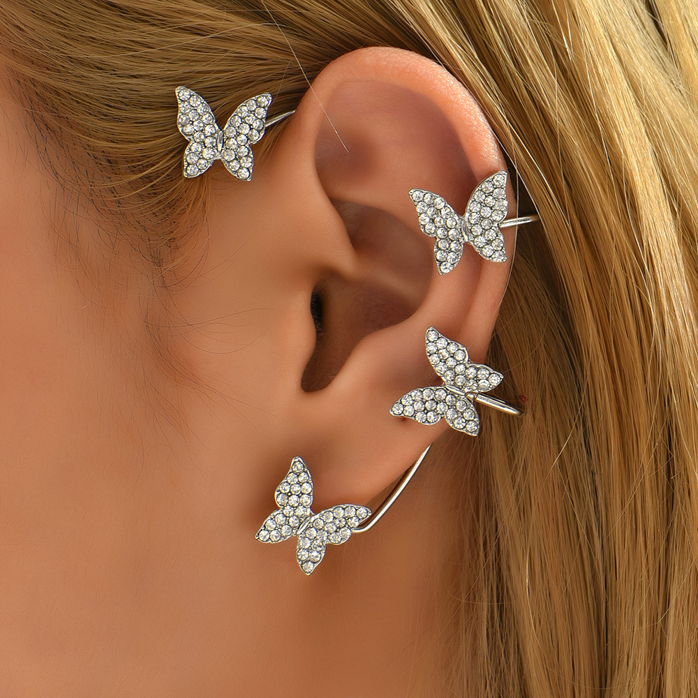 Fashion Butterfly Alloy Inlay Rhinestones Earrings display picture 1