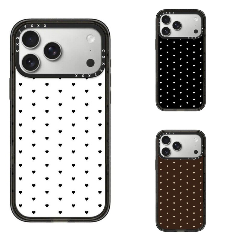 The New Love Heart Polka Dot Apple 17Promax Is Suitable for Iphone16Promax Mobile Phone Case 15Pro White