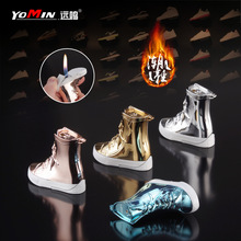 创意新奇特创意个性打火机迷你高帮帆布鞋模型充气打火机厂家批发