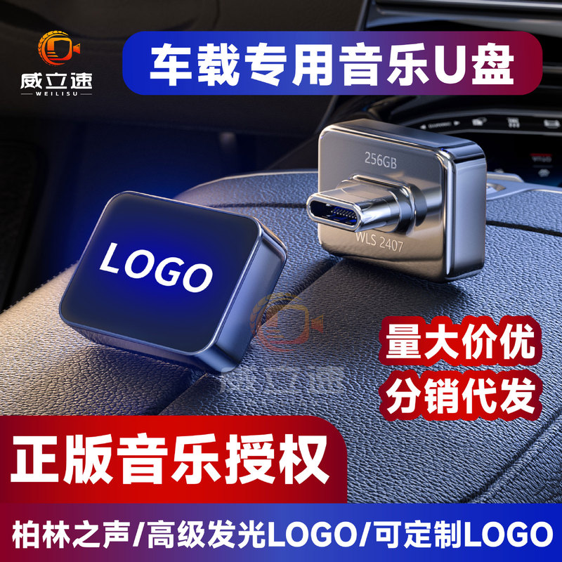Type-C Car Music USB Flash Drive High Quality Lossless Alloy Mercedes-Benz Ideal Volkswagen Luminous Genuine Music USB Flash Drive