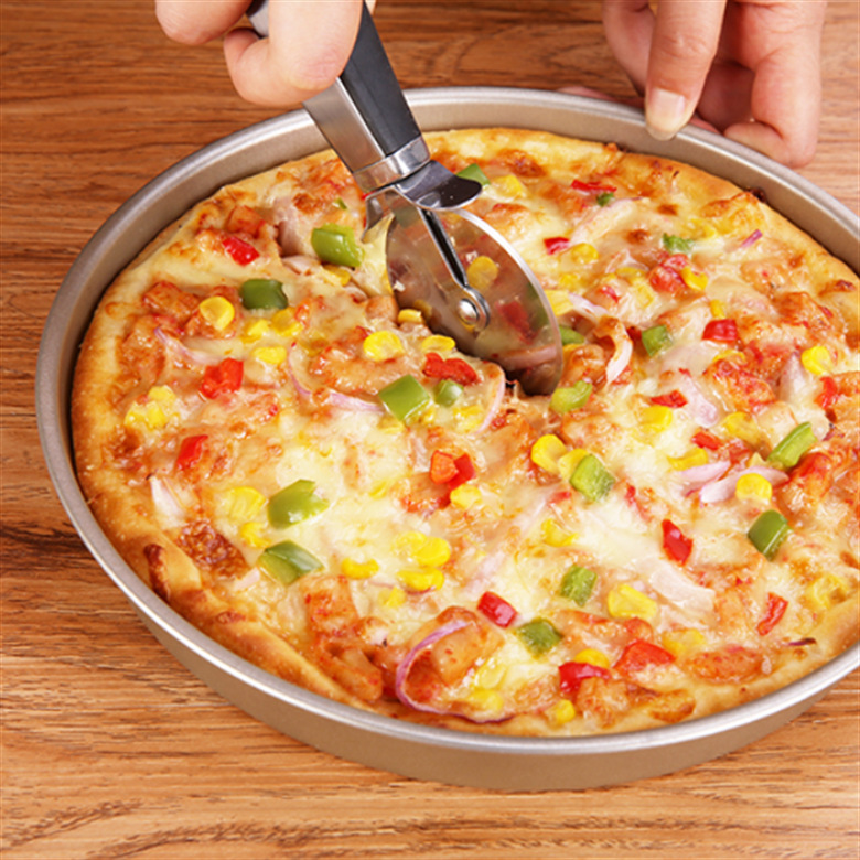 Cortador de Pizza Giratorio Circular de Acero Inoxidable