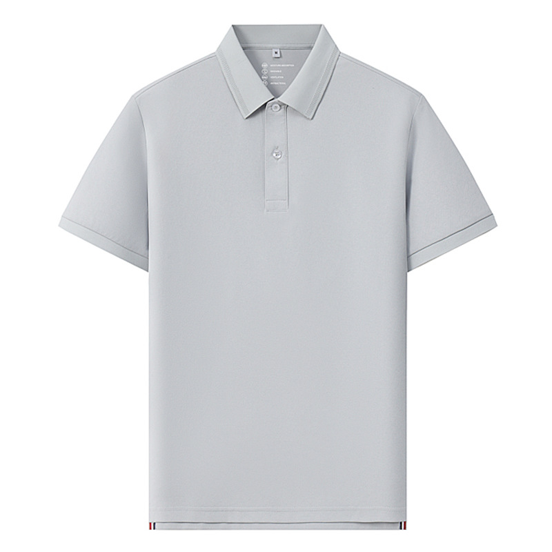 50D Cool Sona Color sólido Polo de hombre Ropa de trabajo corporativa de verano para mujer Manga corta con cuentas antiarrugas personalizada