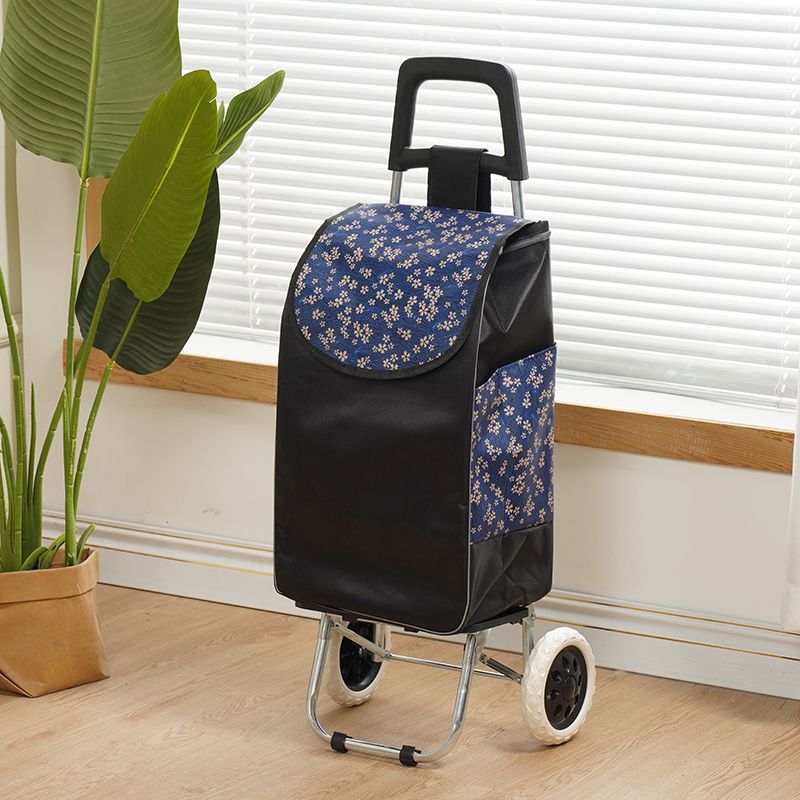 Folding Shopping Cart Portable Small Trolley for Groceries Home Lightweight Silent Pull Cart