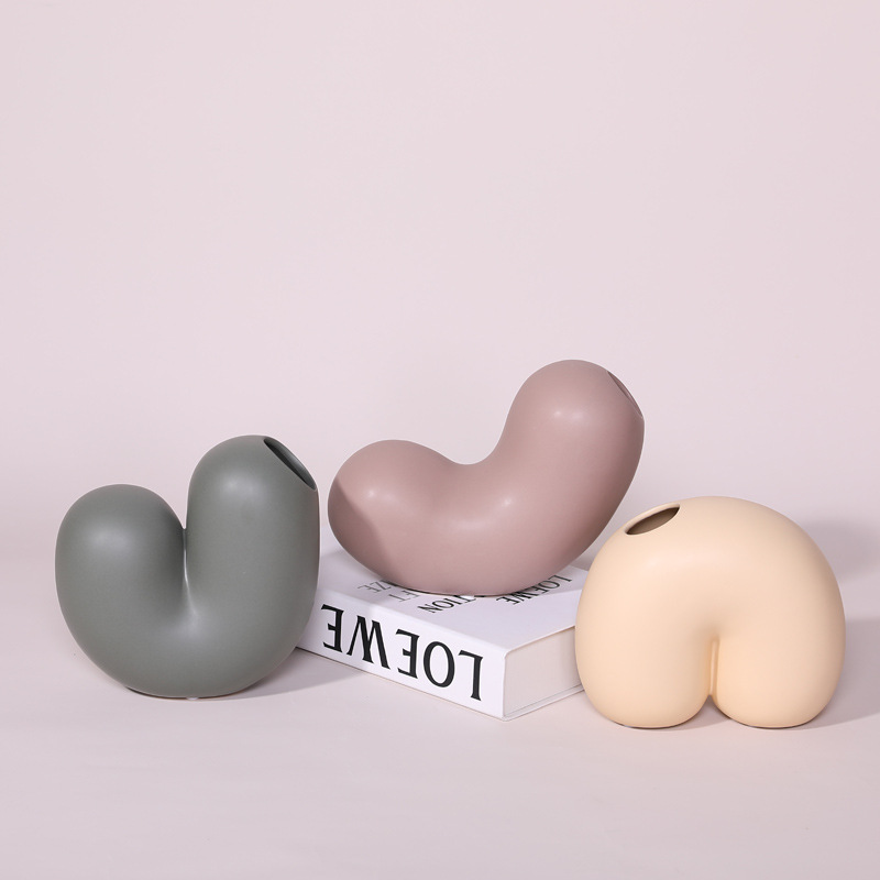 Arte abstracto decoración florero de cerámica decoración salón escritorio decoración del hogar flor seca arreglo de flores Decoración