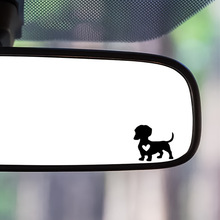 腊肠犬贴纸2件对装汽车后视镜贴纸化妆镜贴车身车窗贴跨境外贸