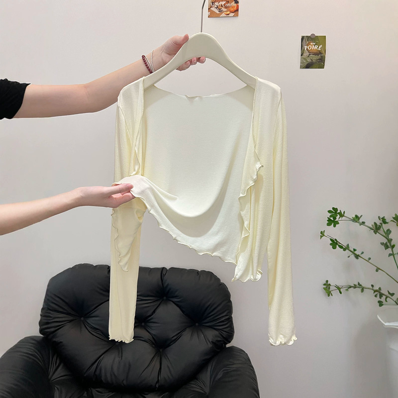 Modal Face Mask Tencel Sun Protection Cardigan Top for Women, Thin Summer Style, Paired with a Dress, Camisole, Outerwear Shawl, Small Jacket