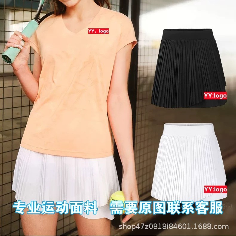 New YY badminton sports competition skirt, breathable, quick-drying, suitable for running, casual wear, tennis training, anti-exposure pleated skirt