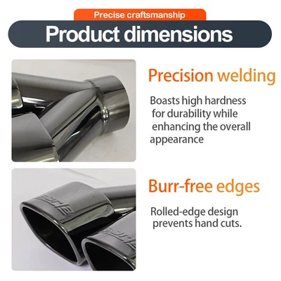 Exhaust pipe modification universal direct exhaust bright black