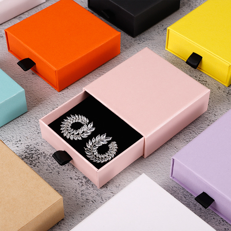小红书新款多色现货双层抽屉式珠宝纸盒小盒子饰品盒首饰盒礼物盒