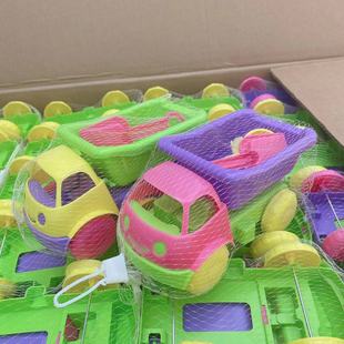 Children's toy beach car with shovel color sand car sand digging play net bagged water beach stall 2 yuan department store batch