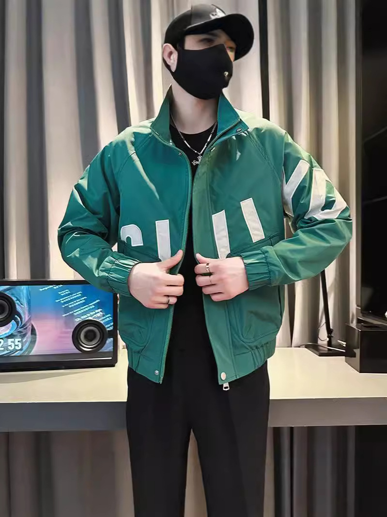 Chaqueta de cuello alto de otoño de tamaño pequeño, chaqueta de hombre, chaqueta delgada de marca de moda de tamaño XS, chaqueta corta de estudiante