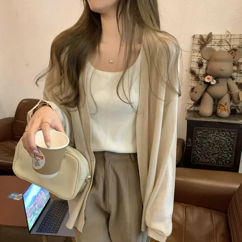 外搭开衫大码胖mm200斤初秋毛衣外套百搭韩版显瘦针织女装9186