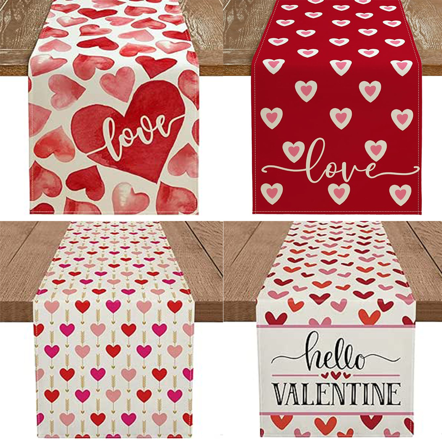 Transfronterizo nuevo amor Rosa carta impresa mantel fiesta ambiente decoración Día de San Valentín camino de mesa