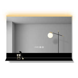 4TXN批发浴室镜智能led灯镜防雾卫生间镜子挂墙式带置物架储物一