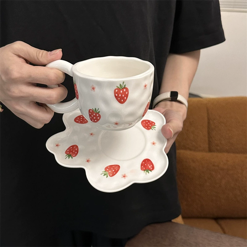 Облачная чашка корейская керамическая чашка для чая (Yun Duo), ручная роспись цветочной, 300 мл с блюдцем