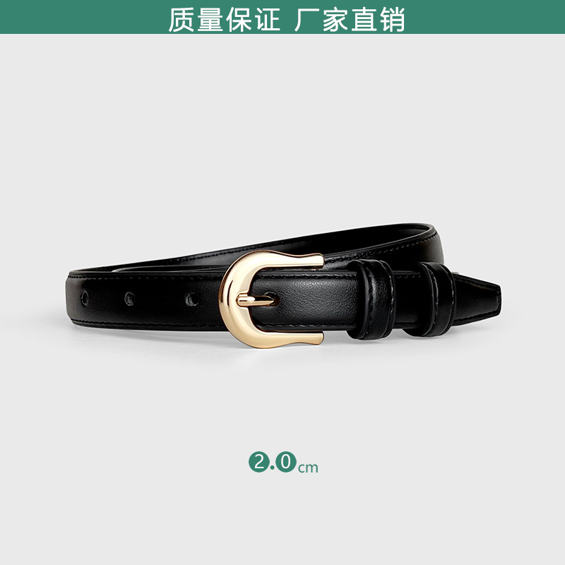 Cinturón fino marrón para mujer para verano, adecuado para pantalones de vestir, simple y versátil, cinturón para jeans, accesorio de moda nuevo 2025.