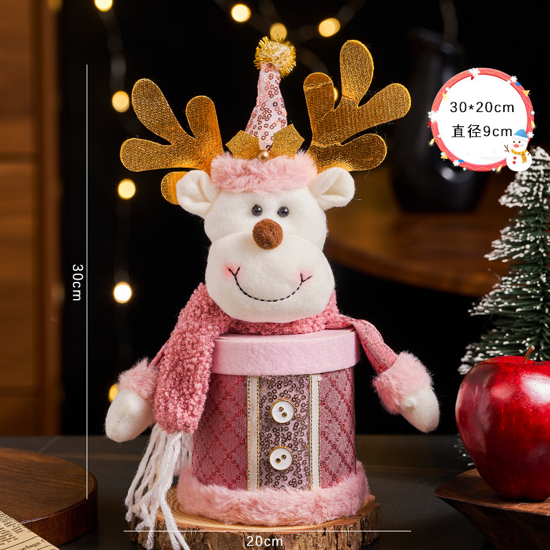 Navidad nueva caja de manzanas de punto Nochebuena creativa lindo regalo embalaje de latas de dulces adornos de mesa para niños