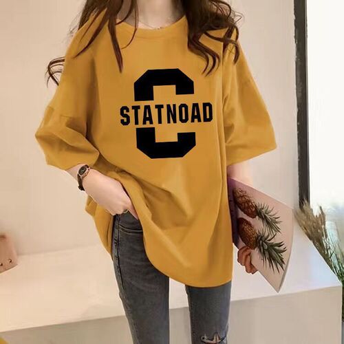 Milk Silk 180g Double Grinding Women's Short Sleeve T-Shirt Korean Style Loose Slouch Vintagewear Chic Hong Kong