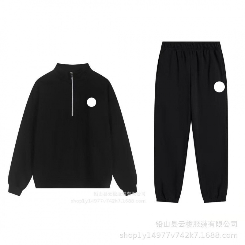 26 Cross-Border Al Autumn and Winter Sports Half-Zip Sweatshirt with Logo Label, Loose Fit Unisex Set, American-Style Sweatshirt