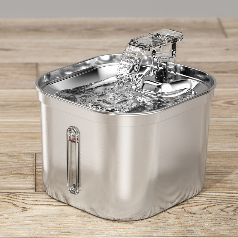 定制不锈钢宠物饮水机猫咪饮水器自动循环水位浮标监测猫狗喂水器