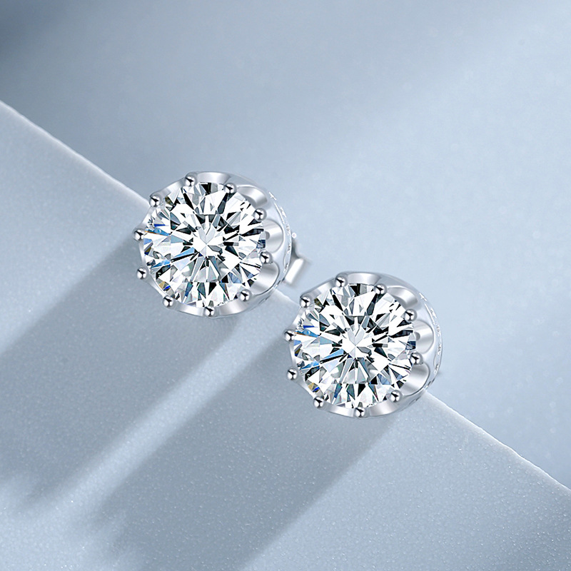 S925 plata esterlina luz lujo estilo único diamante Stud pendientes de moda las mujeres elegante simple ZIRCON elegante pendientes de diamantes al por mayor