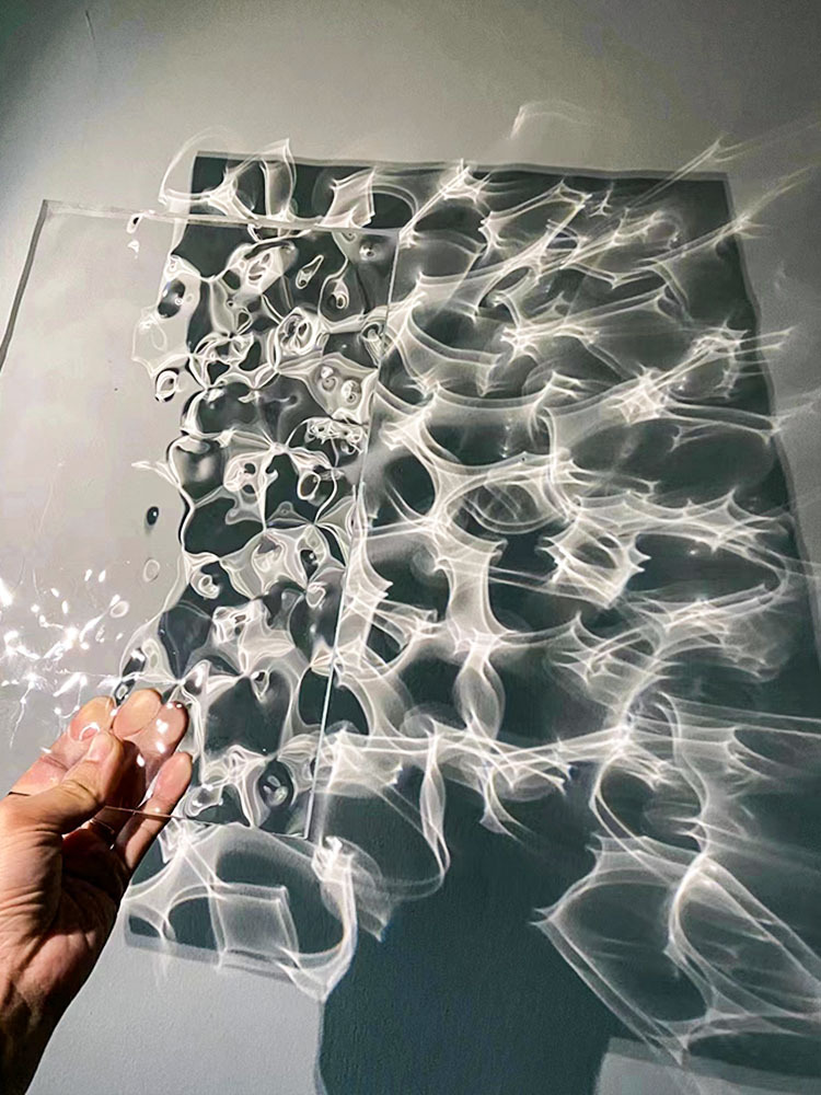 透明水波纹亚克力板单双面凹凸大小流水纹石头纹隔断装饰