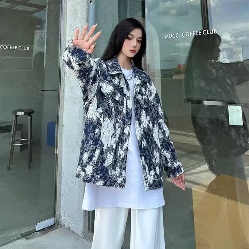 2024 spring and autumn handsome jacket for women ins high street trendy brand Hong Kong style Harajuku style Korean style trendy loose jacket