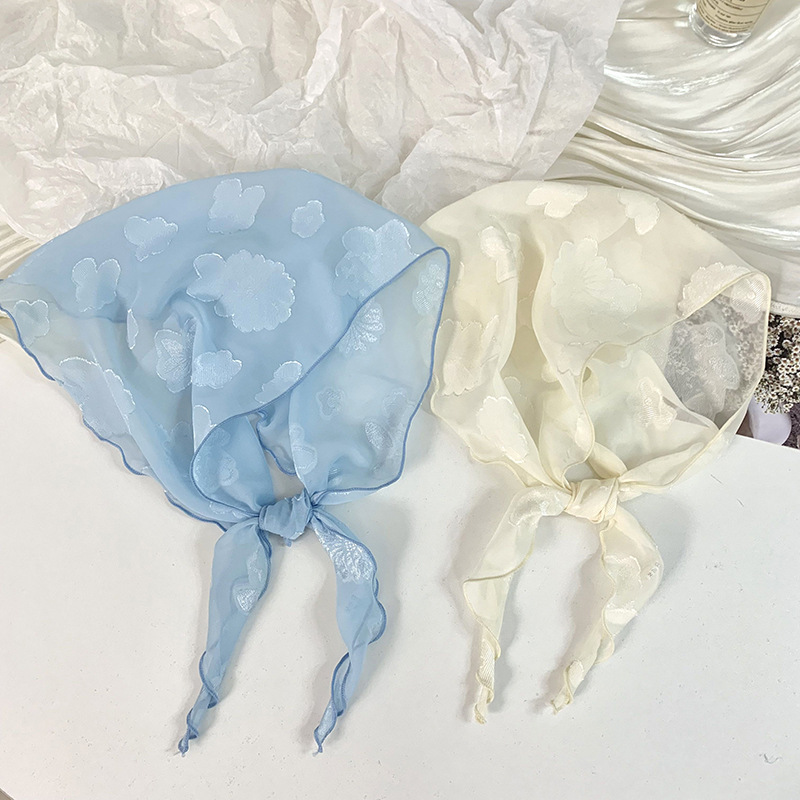 Pañuelo para el cabello pastoral femenino de verano nuevo estilo bufanda de seda sensación de alta calidad bufanda de flores bufanda triangular bufanda de cuello bufanda pequeña