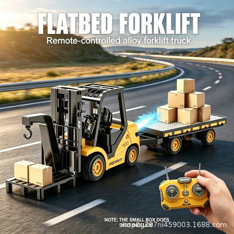Remote Control Forklift with Liftable Alloy Simulation Forks, Engineering Crane Toy for Boys Aged 6 to 8, Birthday Gift Remote Control Forklift with Liftable Alloy Simulation Forks, Engineering Crane Toy for Boys Aged 6 to 8, Birthday Gift