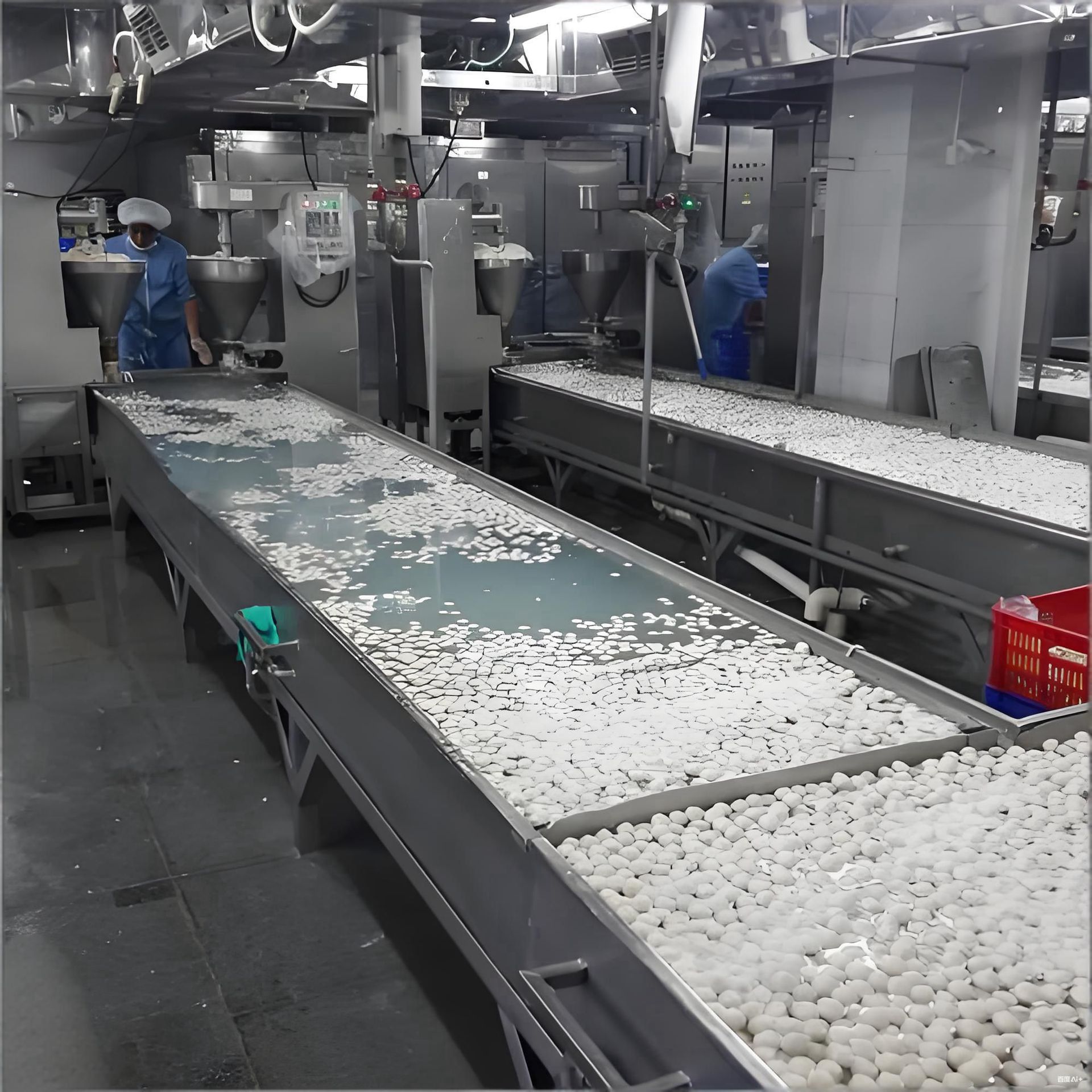 鱼肉丸虾丸成型机 全自动菠菜丸子机 电加热墨鱼卷油炸生产线