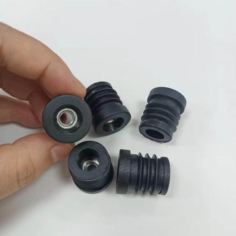 M5M6M8 ネジ付きラウンドチューブインナープラグ、ステンレス鋼ラウンドチューブプラスチックプラグ、テーブル、椅子、棚、調節可能なフットパッド|undefined