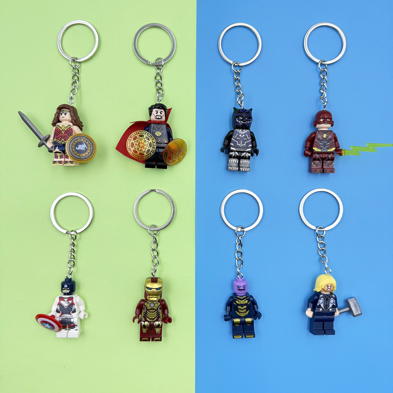 Cross-Border Avengers Building Block Keychain Spider-Man Keychain Ring Iron Man Flash Compatible with Lego Cross-Border Avengers Building Block Keychain Spider-Man Keychain Ring Iron Man Flash Compatible with Lego