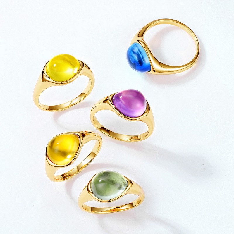 Transfronterizo exclusivamente para anillo de plata S925 de estilo europeo y americano, caramelo de color de alta calidad, personalidad de lujo ligera, joyería de mano de tendencia al por mayor