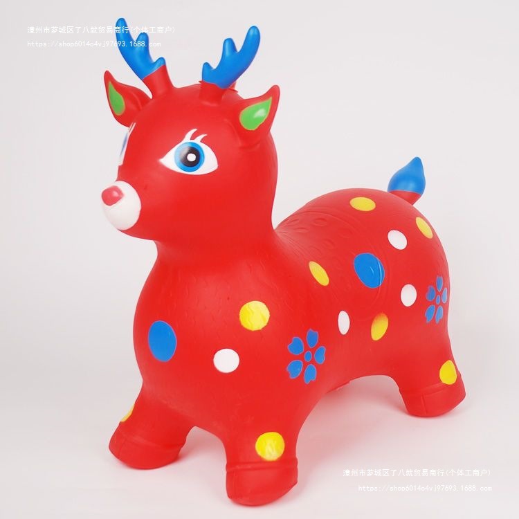 Children's Inflatable Toy Jumping Horse Enlarged and Thickened Horse Riding Inflatable Toy Unicorn Leather Horse Music Deer Horn Ball