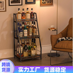 三层梯形家用酒吧立架阶梯式独立落地酒架多功能转角酒瓶展示架