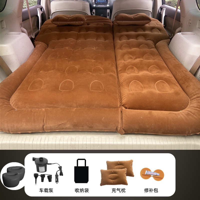 Mattress for Xiaopeng | XPeng Vehicle-mounted inflatable bed - trunk-rear-seat-brown-suv-honeycomb-style-round-stool