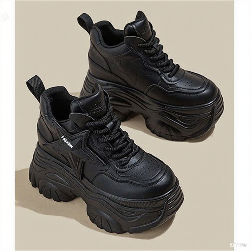 High-Appearance Retro Dad Shoes 2026 New Spring Thick-Soled Casual Fashion Height-Increasing Women's Shoes 9cm