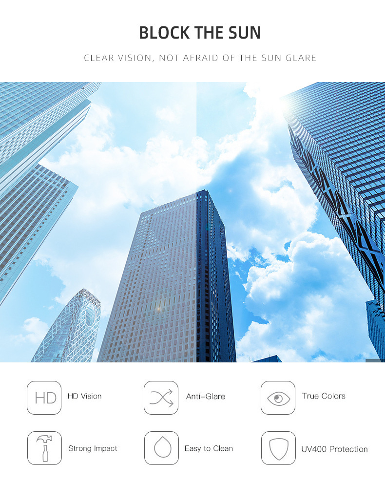 Lunettes de soleil unisexe carrées avec protection uv et clous_voghion.com