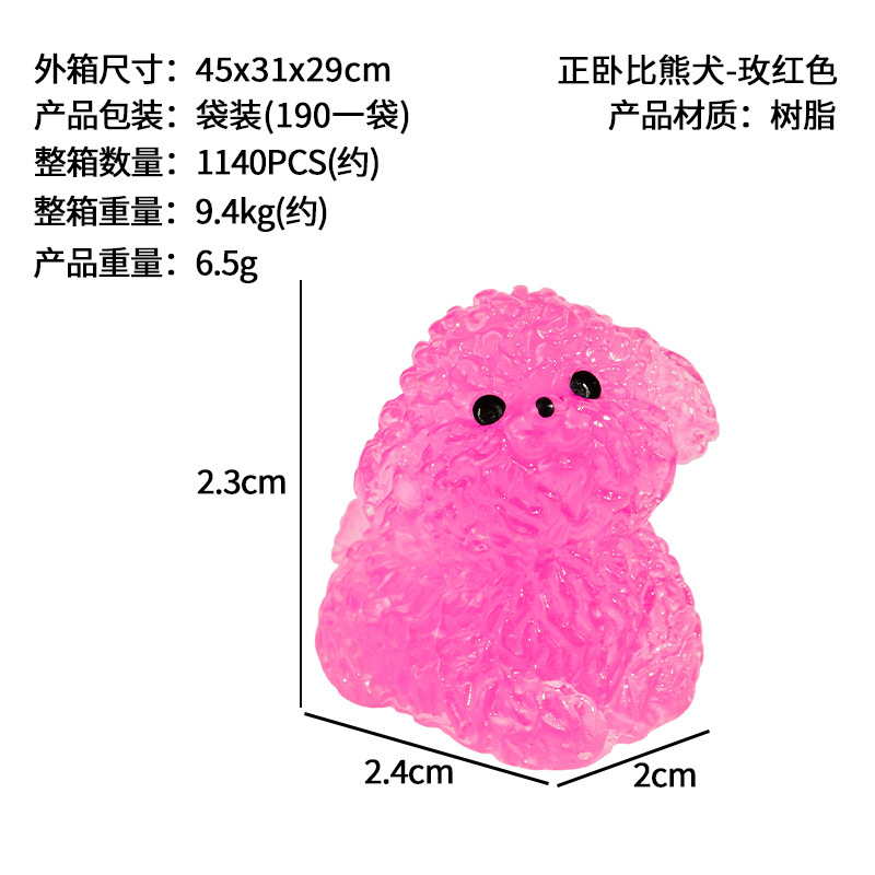 Nuevo lindo bichon blanco micro paisaje en maceta pequeños adornos decoración de la consola central del coche accesorios de bricolaje