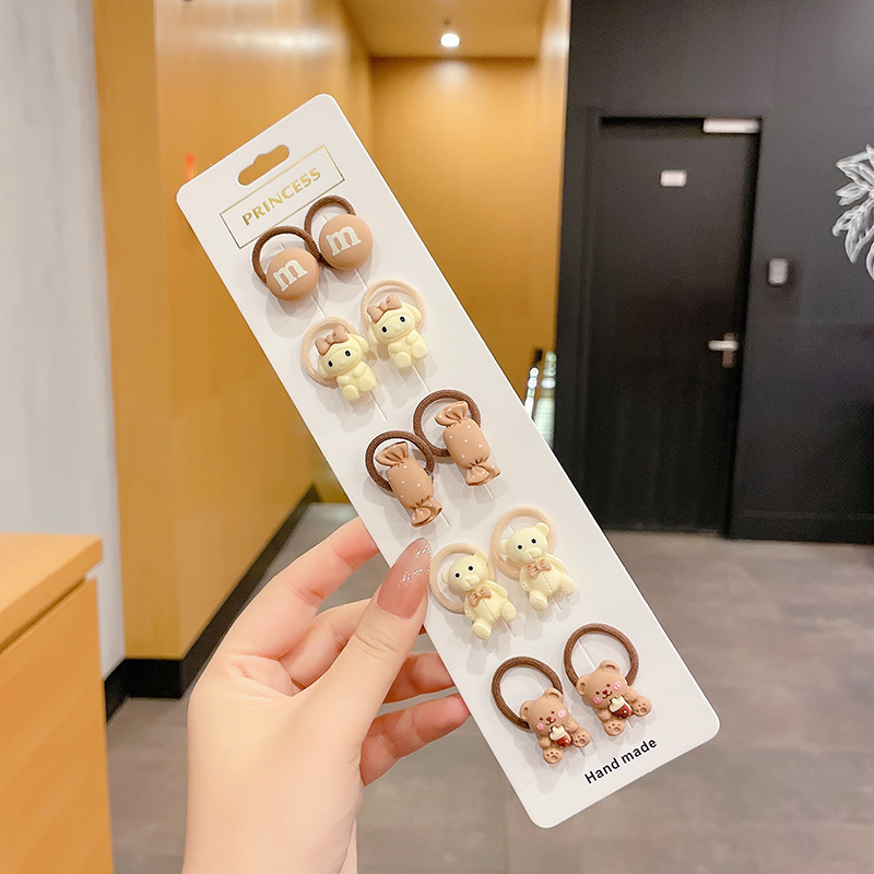 Papá Noel correa de goma para niños navideños vestido de cabello jardín de infantes bebé anillo de cabello de Navidad atmósfera accesorios