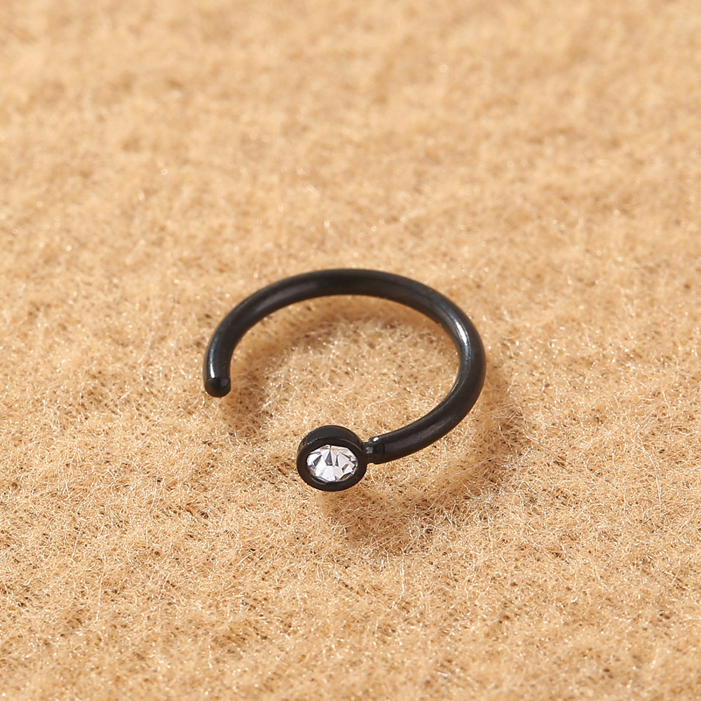 niche piercing C-shaped stainless steel rhinestone nose ring diamond nose nail jewelry