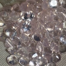 天然粉晶刻面芙蓉石圆形6MM 首饰配件配石