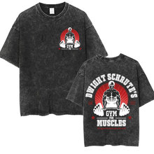 Dwight Schrute Gym for Musc Setwear Vintage Washed T Shirts