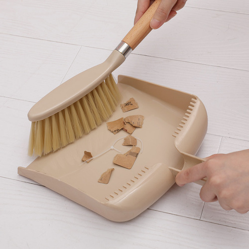Wooden handle mini brush dustpan combination set small broom engraving floor sofa desktop computer desk cleaning