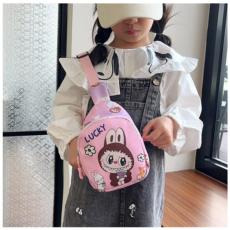 Large-capacity children's chest bag with printed patterns, cute cartoon casual single-shoulder crossbody bag for boys and girls, coin purse, trendy baby matching undefined