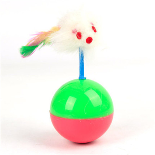 Dog and cat toy tumbler mouse plush feather cat stick training pet interactive toy cat plush mouse