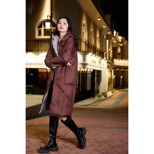 羽绒服女款高端女中长款连帽90白鸭绒小个子修身茧型时髦冬季外套