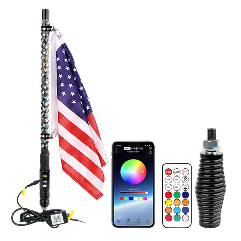 Cross-border LED flagpole lamp led cross-country beach flagpole lamp magic flagpole lamp remote control horse flag lamp curved elastic