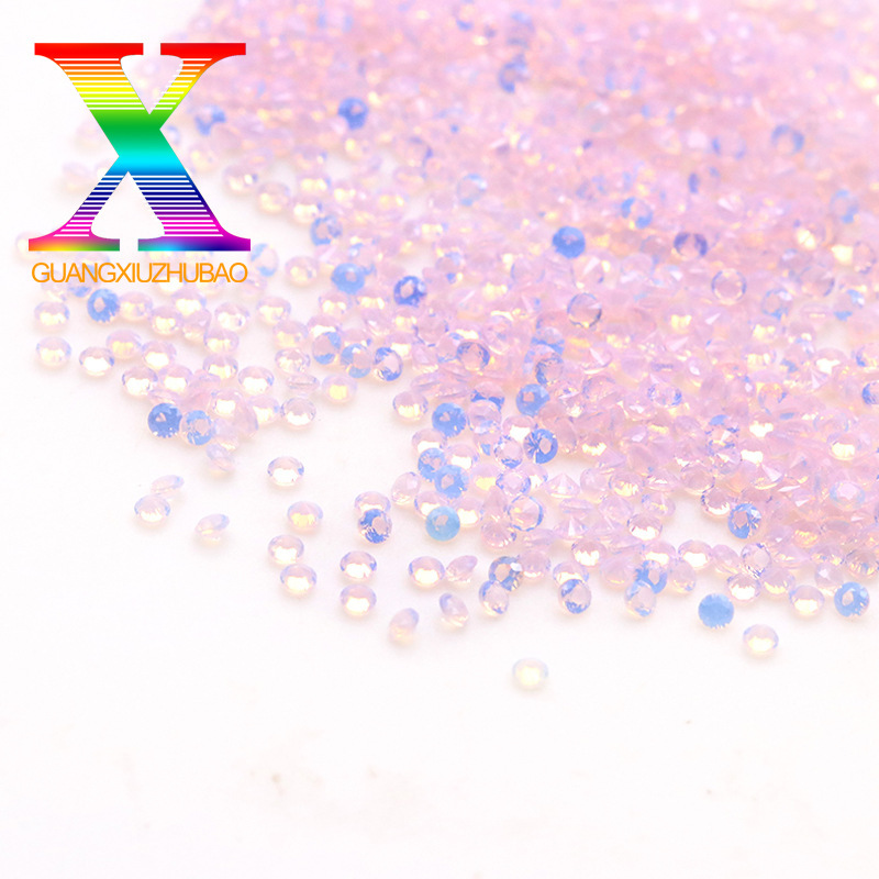 Wuzhou factory price wholesale synthetic round pink opal stock size 0.9-4.25mm high quality bare stone