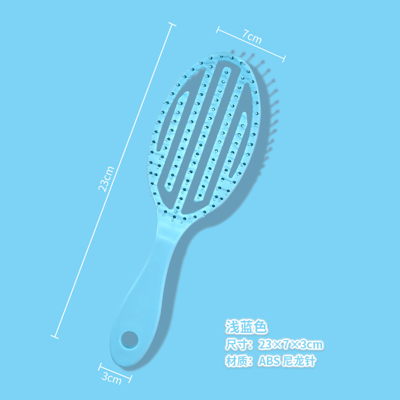 Peine de hueso hueco degradado rosa Peine de cojín de aire esponjoso con cabeza de cráneo alto Peine de masaje de airbag de cabello rizado anti-largo en el hogar para damas